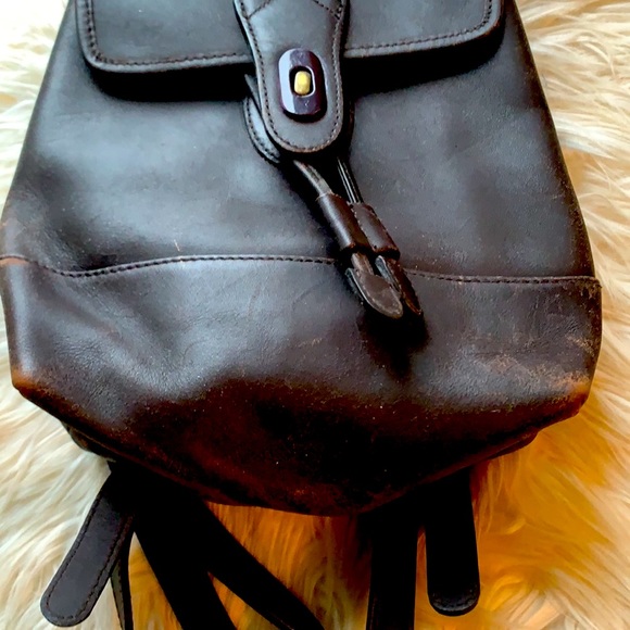 Vintage Dark Brown Leather Backpack - Picture 3 of 12